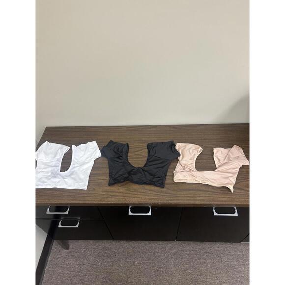 3pcs Anti-Sweat White, Black & Nude Cropped Undershirts for Women (M) - Picture 1 of 5